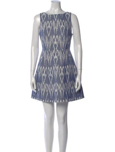 Pre-owned Alice And Olivia Linen Mini Dress In Blue