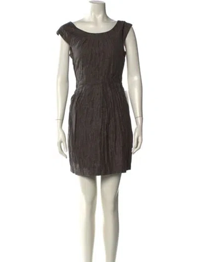 Pre-owned Alice And Olivia Linen Mini Dress In Brown