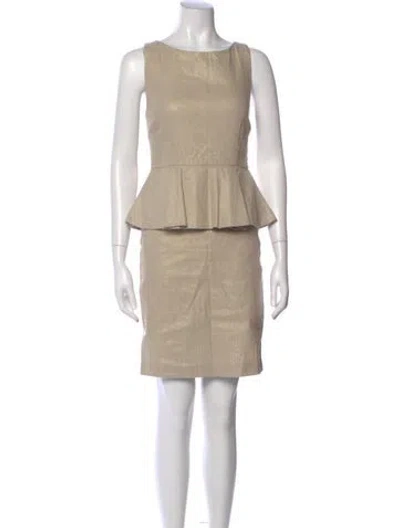 Pre-owned Alice And Olivia Linen Mini Dress In Brown