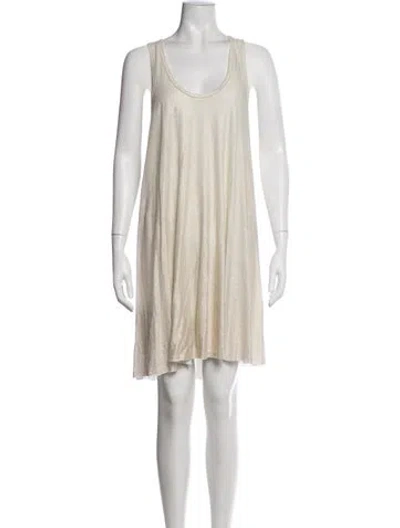 Pre-owned Alice And Olivia Linen Mini Dress In Metallic/neutrals