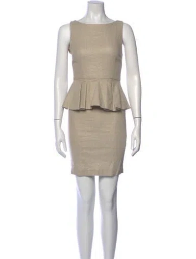 Pre-owned Alice And Olivia Linen Mini Dress In Neutral