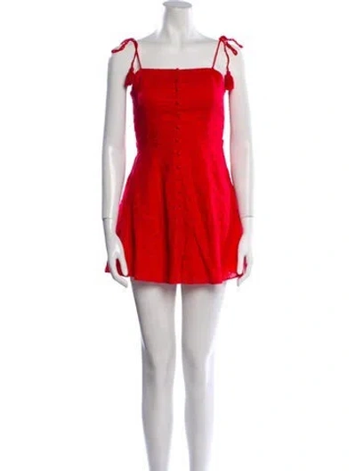 Pre-owned Alice And Olivia Linen Mini Dress In Red