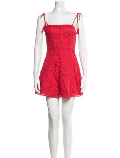 Pre-owned Alice And Olivia Linen Mini Dress In Red