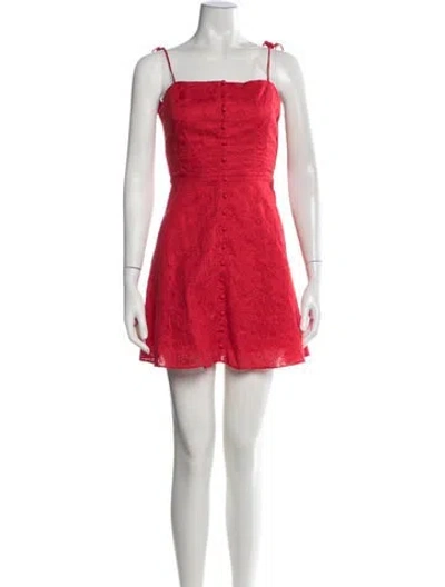 Pre-owned Alice And Olivia Linen Mini Dress In Red