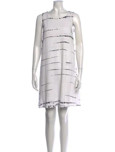 Pre-owned Alice And Olivia Linen Mini Dress In White