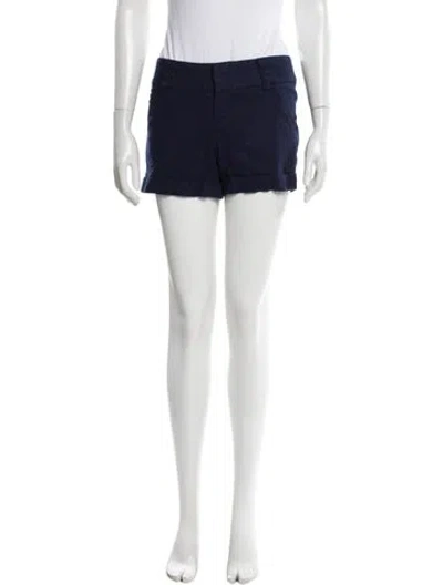 Pre-owned Alice And Olivia Linen Mini Shorts In Blue