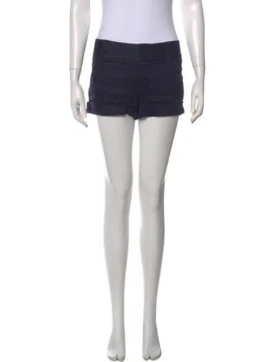 Pre-owned Alice And Olivia Linen Mini Shorts In Blue