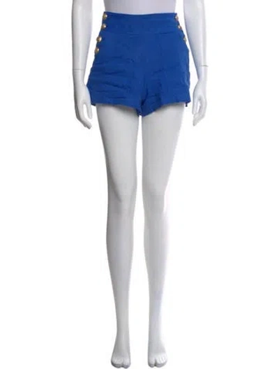 Pre-owned Alice And Olivia Linen Mini Shorts In Blue