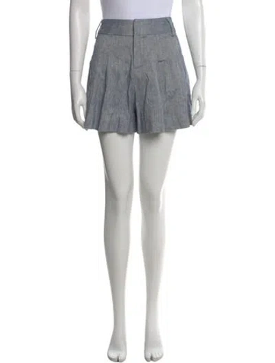 Pre-owned Alice And Olivia Linen Mini Shorts In Blue