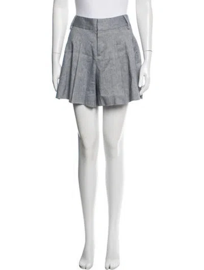 Pre-owned Alice And Olivia Linen Mini Shorts In Blue