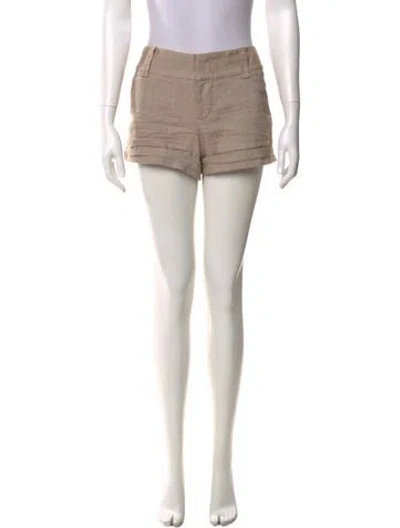 Pre-owned Alice And Olivia Linen Mini Shorts In Brown