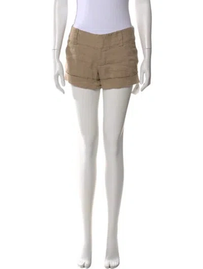 Pre-owned Alice And Olivia Linen Mini Shorts In Brown