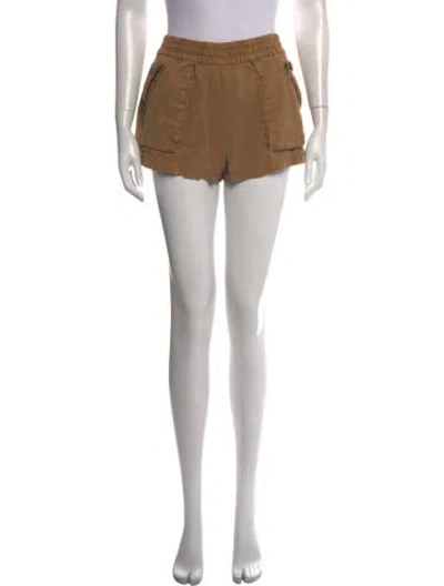 Pre-owned Alice And Olivia Linen Mini Shorts In Brown