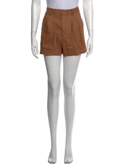Pre-owned Alice And Olivia Linen Mini Shorts In Brown