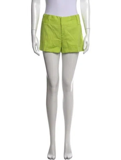 Pre-owned Alice And Olivia Linen Mini Shorts In Green
