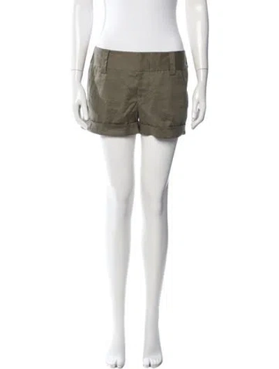 Pre-owned Alice And Olivia Linen Mini Shorts In Green