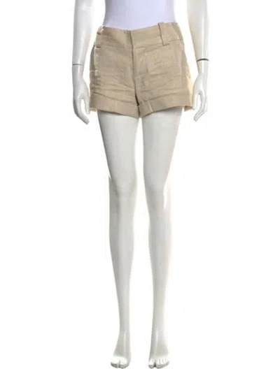 Pre-owned Alice And Olivia Linen Mini Shorts In Metallic/neutrals