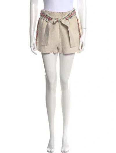 Pre-owned Alice And Olivia Linen Mini Shorts In Neutral
