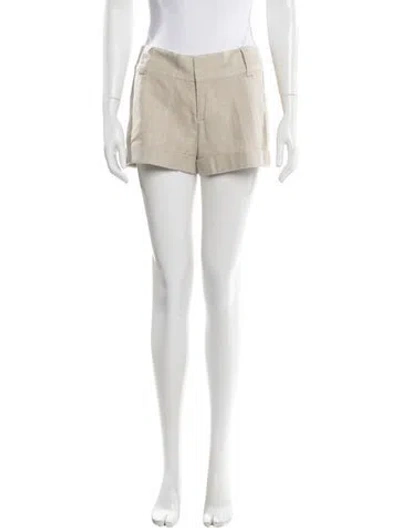 Pre-owned Alice And Olivia Linen Mini Shorts In Neutral
