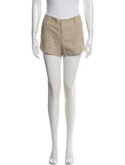 Pre-owned Alice And Olivia Linen Mini Shorts In Neutral