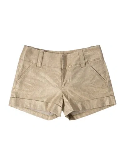 Pre-owned Alice And Olivia Linen Mini Shorts In Neutral