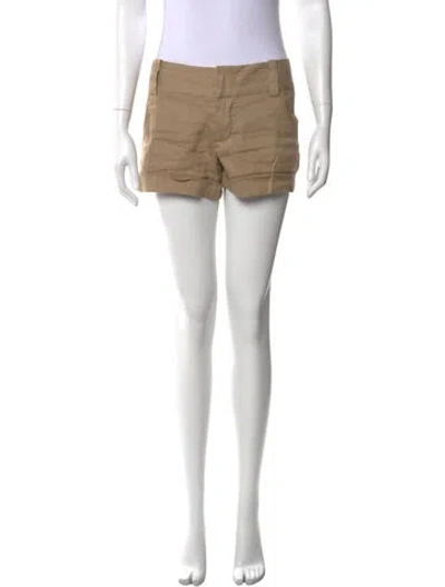 Pre-owned Alice And Olivia Linen Mini Shorts In Neutrals