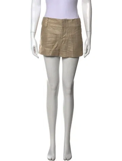 Pre-owned Alice And Olivia Linen Mini Shorts In Neutrals