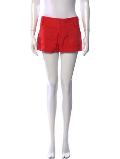Pre-owned Alice And Olivia Linen Mini Shorts In Orange