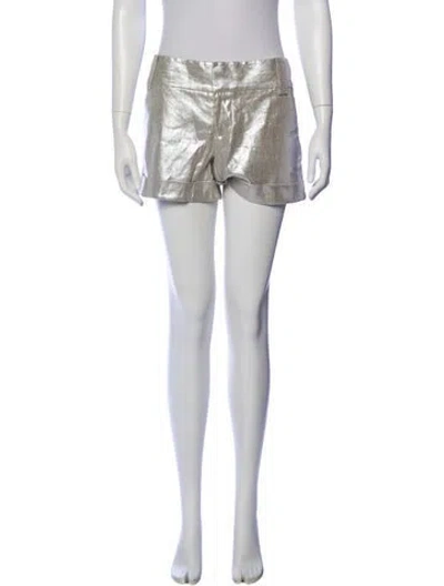 Pre-owned Alice And Olivia Linen Mini Shorts In Silver