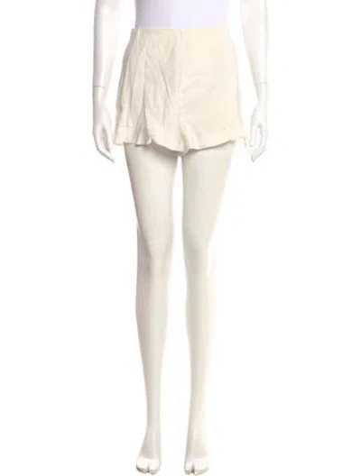Pre-owned Alice And Olivia Linen Mini Shorts In White