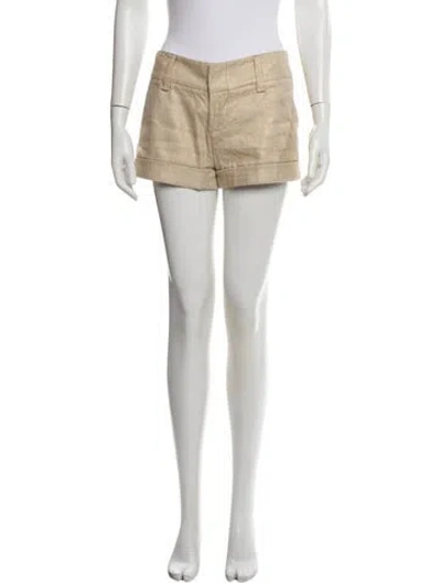 Pre-owned Alice And Olivia Linen Mini Shorts In White