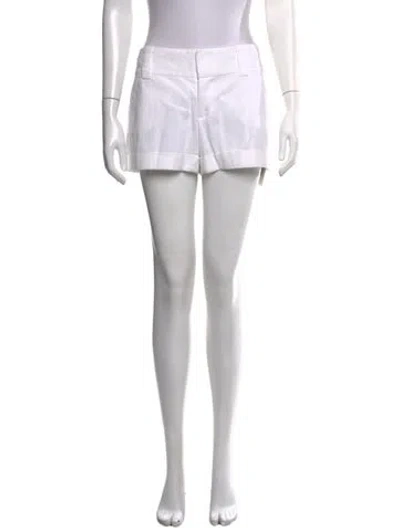 Pre-owned Alice And Olivia Linen Mini Shorts In White