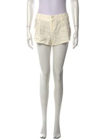 Pre-owned Alice And Olivia Linen Mini Shorts In White