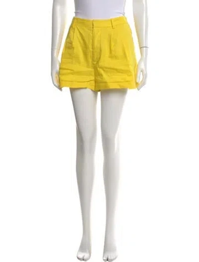 Pre-owned Alice And Olivia Linen Mini Shorts In Yellow