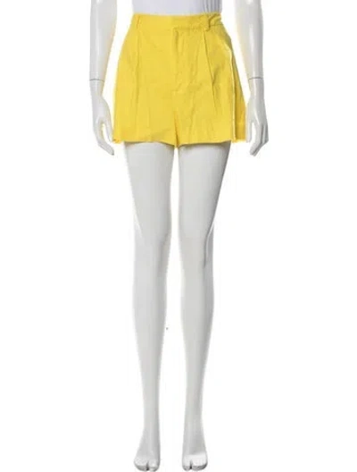 Pre-owned Alice And Olivia Linen Mini Shorts In Yellow