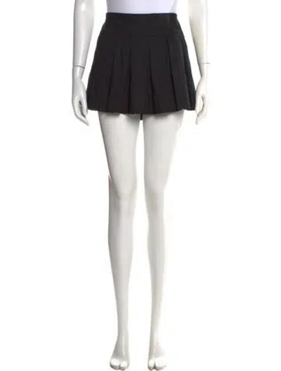 Pre-owned Alice And Olivia Linen Mini Skirt In Black