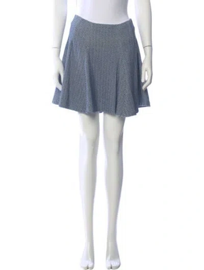 Pre-owned Alice And Olivia Linen Mini Skirt In Blue