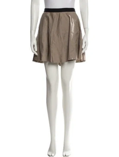 Pre-owned Alice And Olivia Linen Mini Skirt In Neutral
