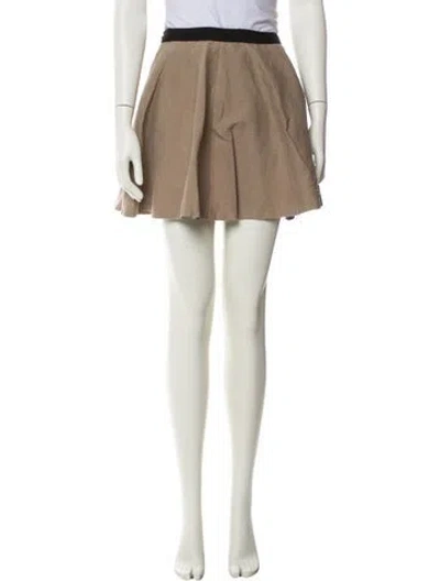 Pre-owned Alice And Olivia Linen Mini Skirt In Neutral