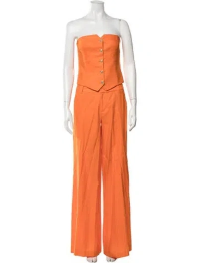 Pre-owned Alice And Olivia Linen Pant Set W/ Tags In Orange