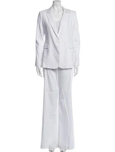Pre-owned Alice And Olivia Linen Pantsuit In White