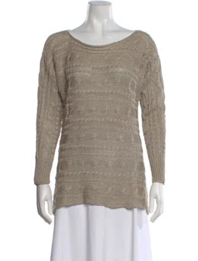 Pre-owned Alice And Olivia Linen Patterned Sweater In Neutral