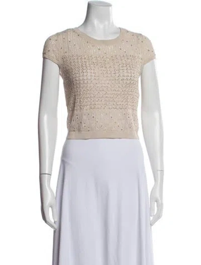 Pre-owned Alice And Olivia Linen Patterned Sweater In Neutrals