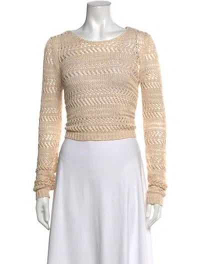 Pre-owned Alice + Olivia Linen Patterned Sweater In Neutrals