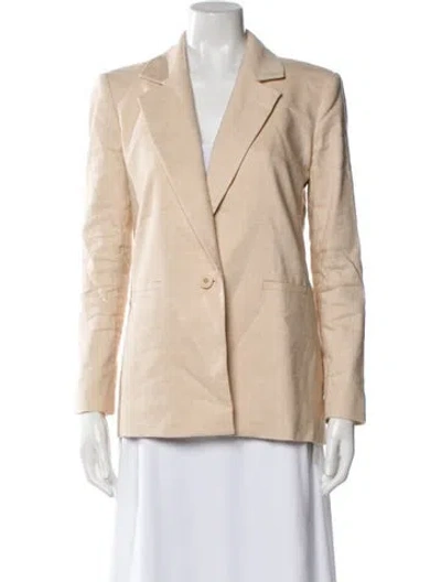 Pre-owned Alice And Olivia Linen Printed Blazer In Neutral