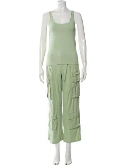 Pre-owned Alice And Olivia Linen Printed Pant Set In Green