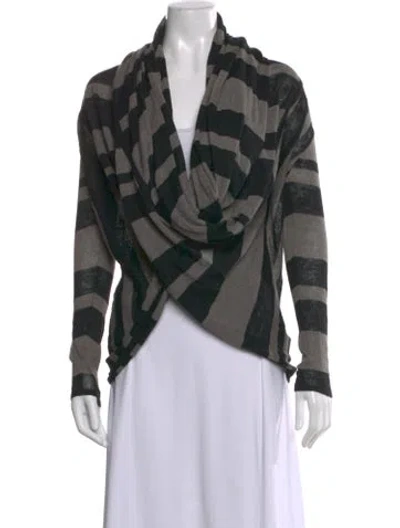 Pre-owned Alice And Olivia Linen Printed Sweater In Black