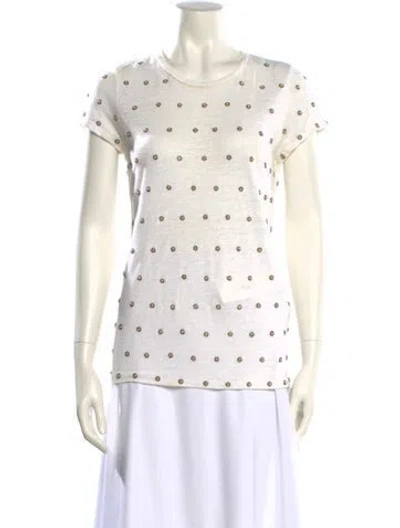Pre-owned Alice And Olivia Linen Printed T-shirt In Neutral