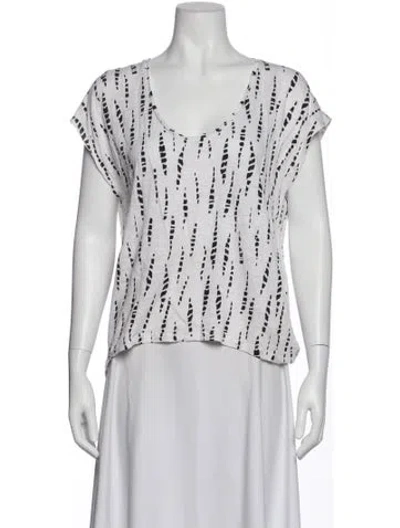 Pre-owned Alice And Olivia Linen Printed T-shirt In Neutral