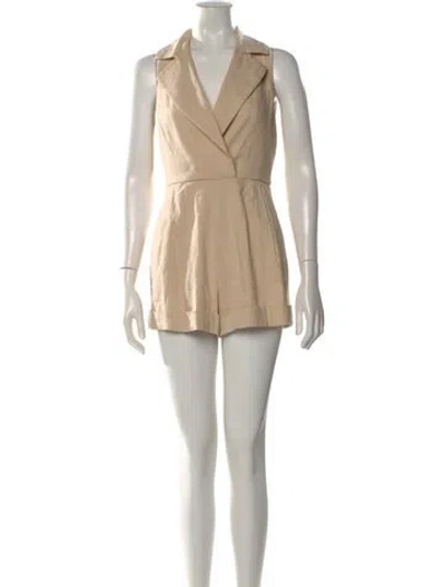 Pre-owned Alice And Olivia Linen Romper In Neutral